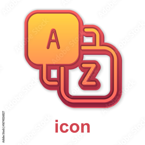 Gold Vocabulary icon isolated on white background. Vector