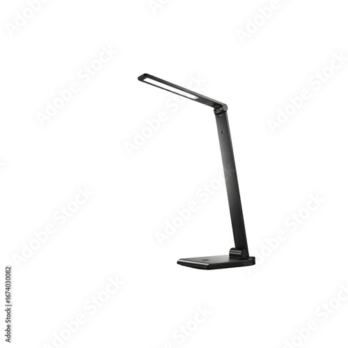 Schilderij op canvas Sleek Modern LED Desk Lamp, Minimalist Design, Black Metal, Adjustable Lighting