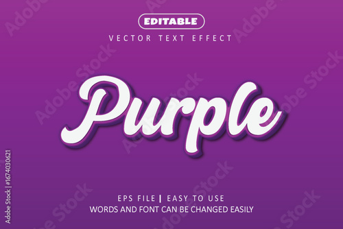Purple Text Effect with Editable Elements