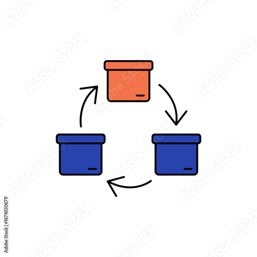 lifecycle icon outline editable stroke line drawing eps