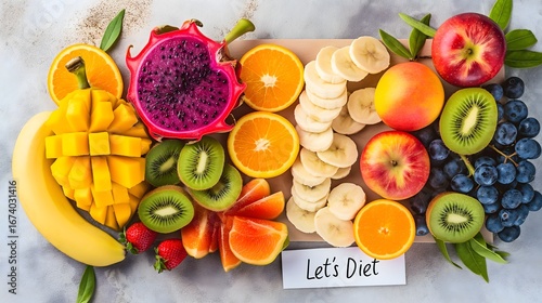 Let’s Diet Healthy Food Concept, Fresh Fruits, Vegetables, Eggs, and Clean Eating Lifestyle