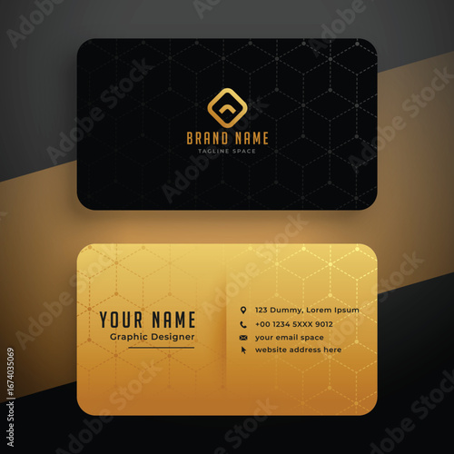 simple black and golden luxury business card design