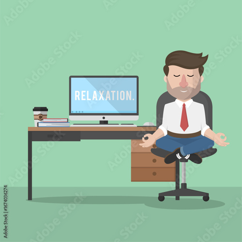 Business man with beard as Arabic business man vector illustration design