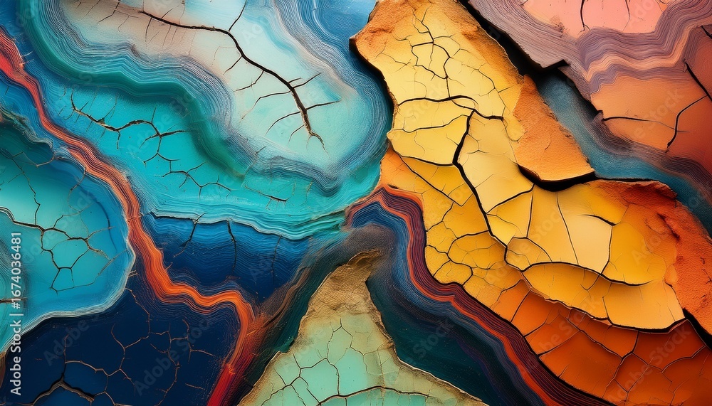 custom made wallpaper toronto digitalcracked tectonics fissures multilayered earth geology stratification abstract art and colored layers