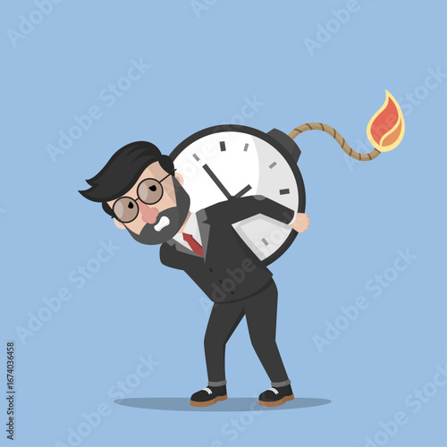 Business man with beard as Arabic business man vector illustration design