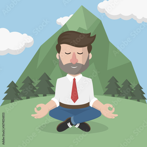 Business man with beard as Arabic business man vector illustration design