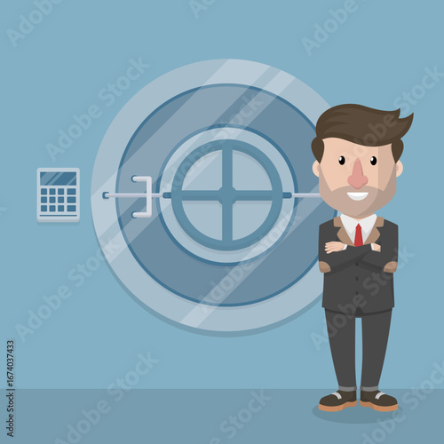 Business man with beard as Arabic business man vector illustration design