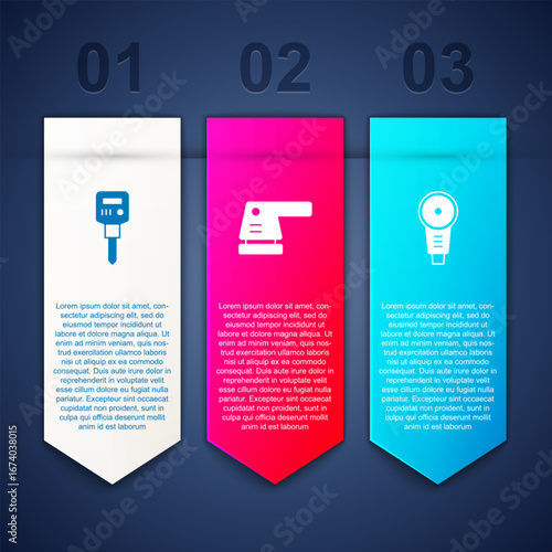 Set Construction jackhammer, Electric sander and Angle grinder. Business infographic template. Vector