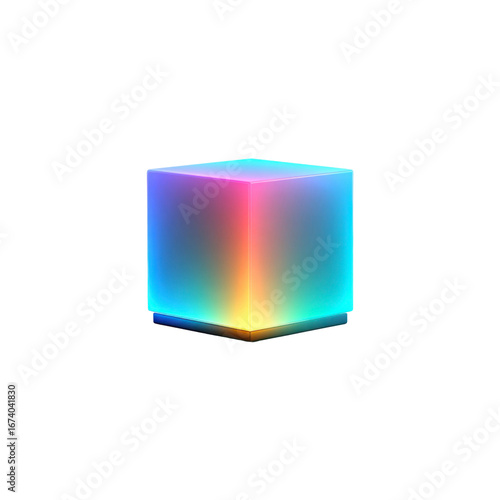Luminous RGB Cube Abstract 3D Render of a Colorful Illuminated Block