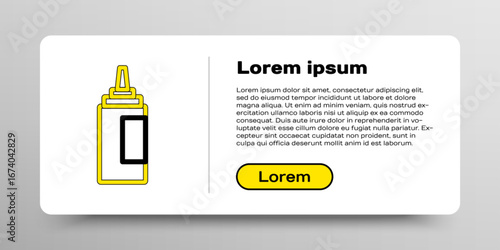 Line Sauce bottle icon isolated on white background. Ketchup, mustard and mayonnaise bottles with sauce for fast food. Colorful outline concept. Vector