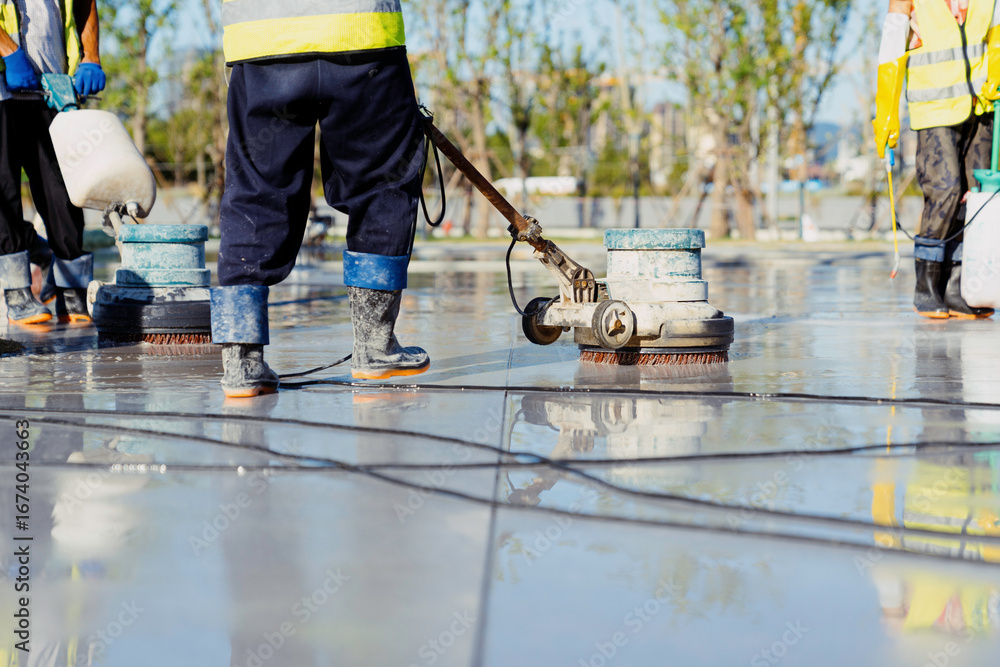 custom made wallpaper toronto digitalwoker cleaning floor with machine