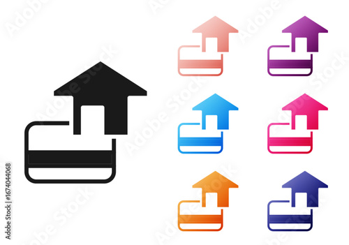 Wallpaper Mural Black Credit card icon isolated on white background. Online payment. Cash withdrawal. Financial operations. Shopping sign. Set icons colorful. Vector Torontodigital.ca