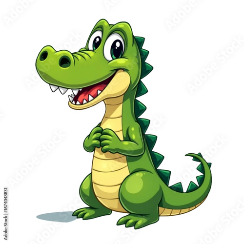 Cartoon crocodile vector character with playful smile