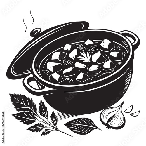 black goulash Silhouette Vector, High Quality Illustration on White Background