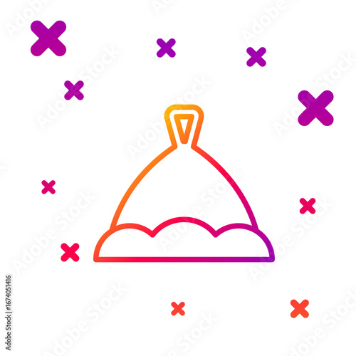 Color line Sauna hat icon isolated on white background. Gradient random dynamic shapes. Vector