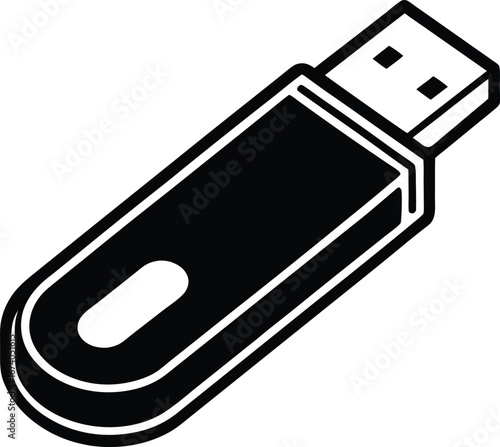 USB Flash Drive Vector Icon: Data Storage and Technology