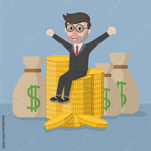 Business man with beard as Arabic business man vector illustration design