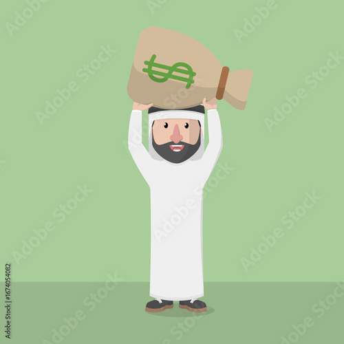 Business man with beard as Arabic business man vector illustration design