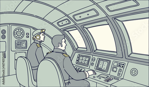 complete inside view of a sea ship 