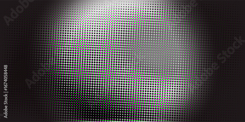 Grunge halftone gradient background. Faded grit noise texture. White and black sand wallpaper. Retro pixelated backdrop. Anime or manga style comic overlay. Vector graphic design textured template
