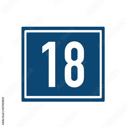 Eighteen years road sign representing adulthood and new responsibilities