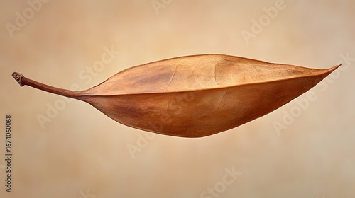 Dried Leaf Closeup Studio Shot Brown Autumn Nature