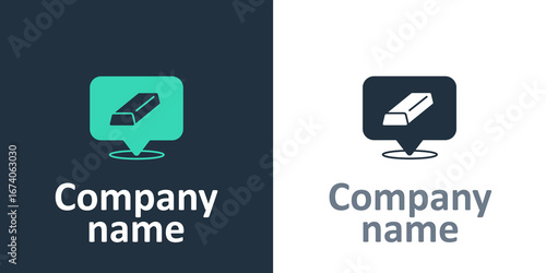 Logotype Gold bars icon isolated on white background. Banking business concept. Logo design template element. Vector