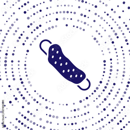Blue Washcloth icon isolated on white background. Bath house sauna washcloth sign. Item for pleasure and relaxing. Abstract circle random dots. Vector