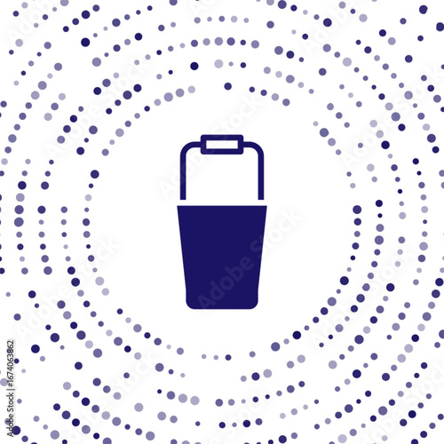 Blue Sauna bucket icon isolated on white background. Abstract circle random dots. Vector