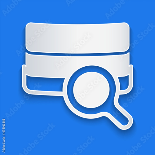 Paper cut Agricultural soil test and results icon isolated on blue background. Digital soil analysis. Paper art style. Vector