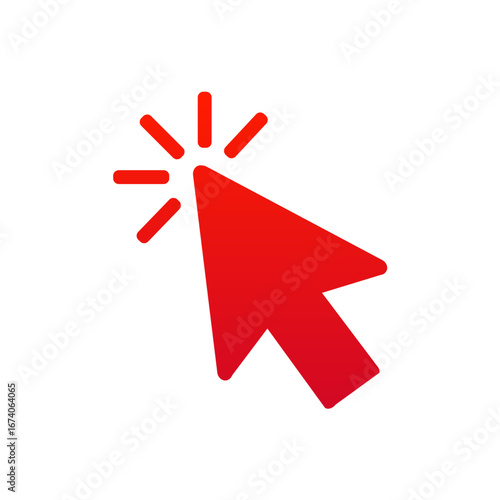 Red Mouse Click Cursor Icon – Minimalist Pointer Graphic for UI, Web, and Design Projects