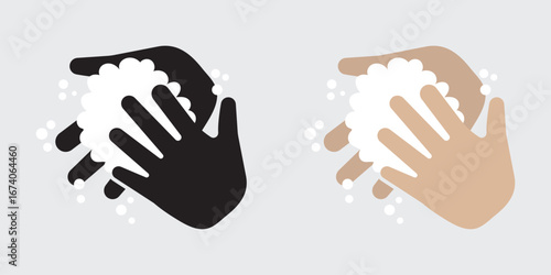 Wash, washing hands to keep clean flat vector icon for websites and print