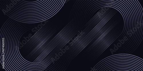 Luxury curve golden lines on dark blue background with lighting effect copy space for text. Luxury design style.
