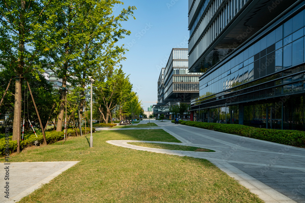 Fototapeta premium Technology Park Square and Office Building