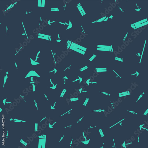 Set Lighter, Marijuana joint, Psilocybin mushroom and Opium pipe on seamless pattern. Vector