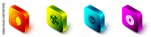 Set Isometric Eclipse of the sun, Sun, Medallion with eye and Symbol Mercury icon. Vector
