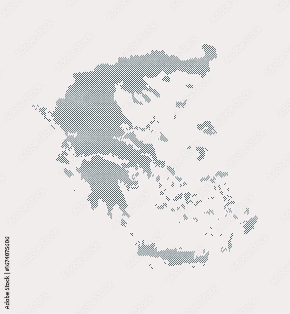 Obraz premium Vector map of Greece from points, dotted template