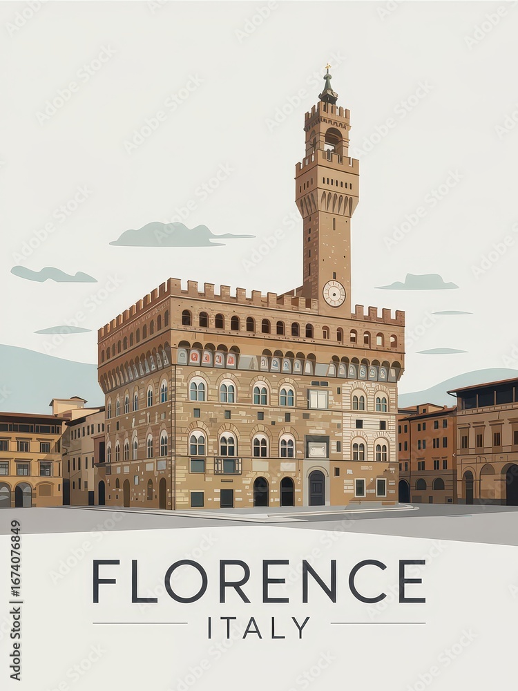 Obraz premium Vintage Travel Poster of Florence Italy 