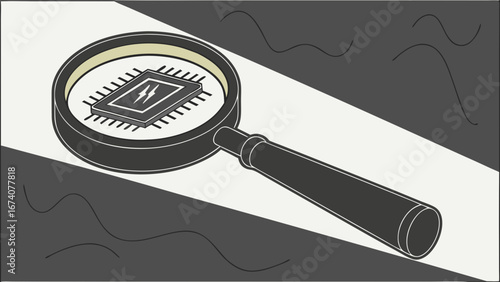 A Microchip Under A Magnifying Glass.