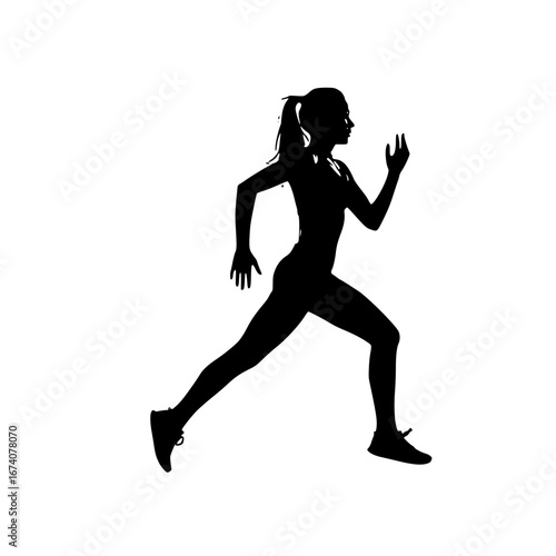 silhouette of a woman running