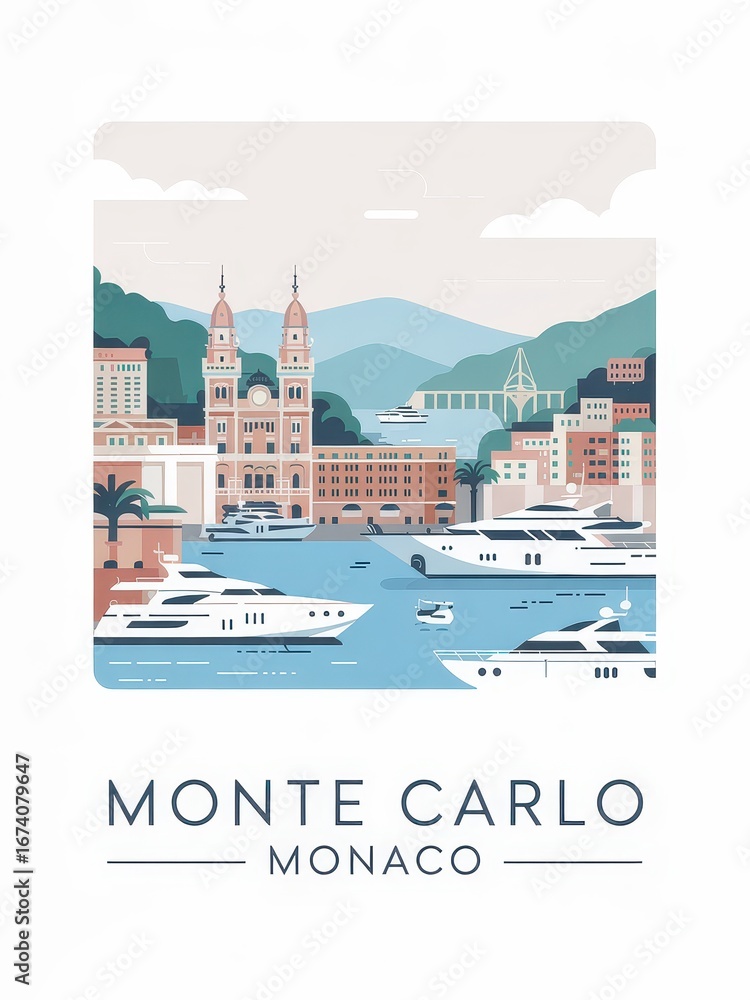 Obraz premium Vintage Travel Poster of Monte Carlo 