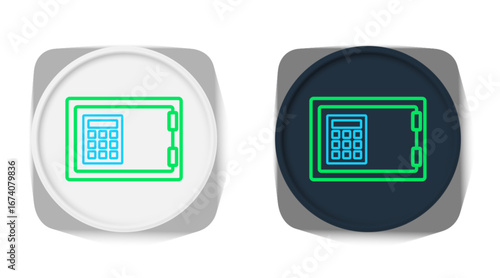 Line Safe icon isolated on white background. The door safe a bank vault with a combination lock. Reliable Data Protection. Colorful outline concept. Vector