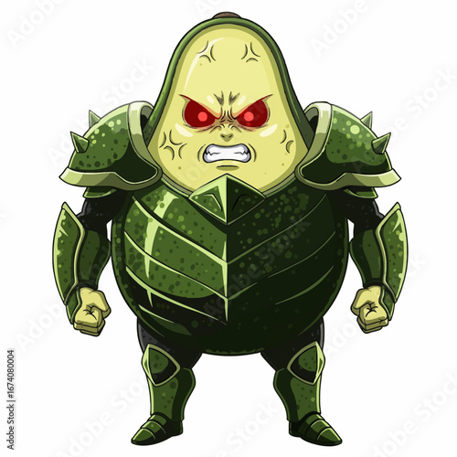 Avocado cartoon characters with various expressions from sad, happy, angry, enthusiastic. and using a clear and firm anime style.