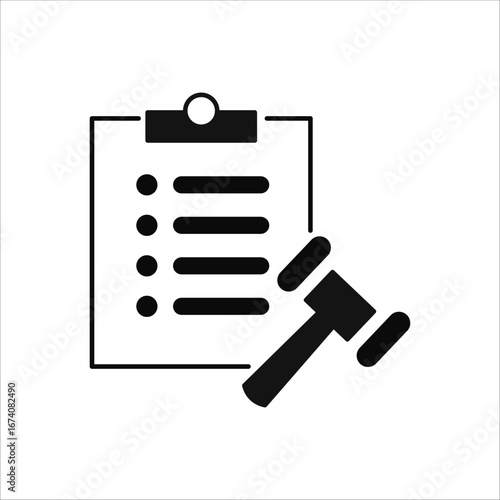 power of attorney icons. simple solid vector