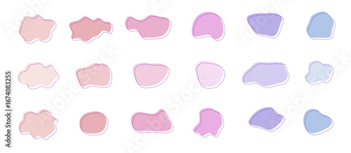 Organic blob shape colorful set. Liquid irregular forms vector isolated objects collection.