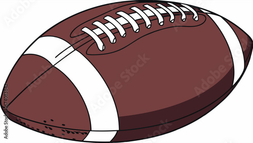 Football Illustration A detailed cartoon image of an American football.