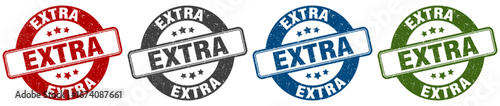 extra stamp. extra round stamp set isolated on white background
