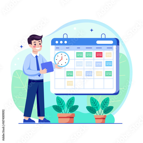 An illustration of appointment booking designed in flat style