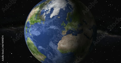 North America View from Space.  Beautiful View of the Globe from Orbit Satellite. 