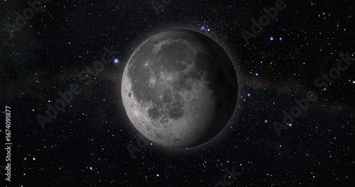 Time lapse video showing the phases of the moon from new to full moon.